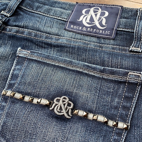 Rock & Republic Blue Sienna Straight Leg Jeans Size 29 - Picture 11 of 13